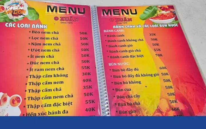 Menu Bún Bò Huế O Xuân: Đồ Ăn, Giá Và Địa Chỉ Chi Tiết