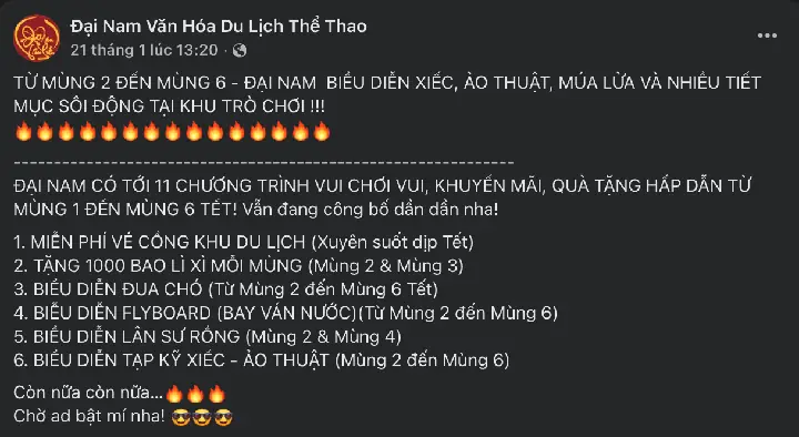 Miễn Phí Vé Vào Cổng Đại Nam Năm 2026: Thời Gian, Điều Kiện Và Cách Nhận Cho Du Khách