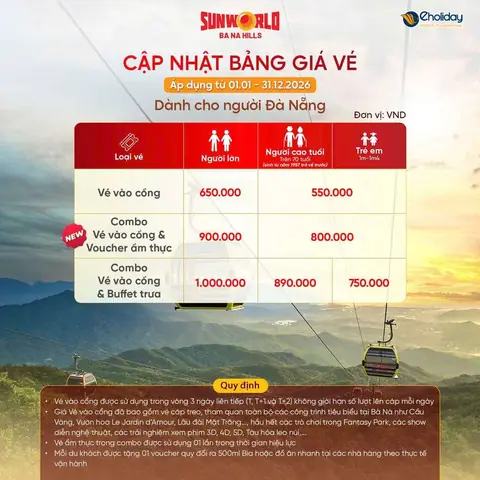 Giá Vé Bà Nà Hills 2026: Bảng Giá Chi Tiết, Cách Mua Và Ưu Đãi Cho Du Khách