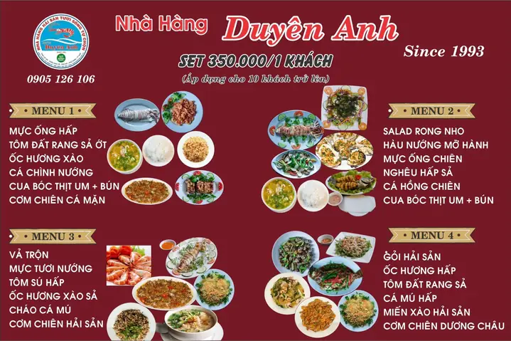 Menu Nhà Hàng Duyên Anh Huế: Đánh Giá Chi Tiết Các Món Ăn & Giá