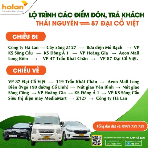 Địa Chỉ, Số Điện Thoại Và Lịch Trình Nhà Xe Hà Lan Tại 87 Đại Cồ Việt – Hướng Dẫn Đặt Xe Nhanh Chóng