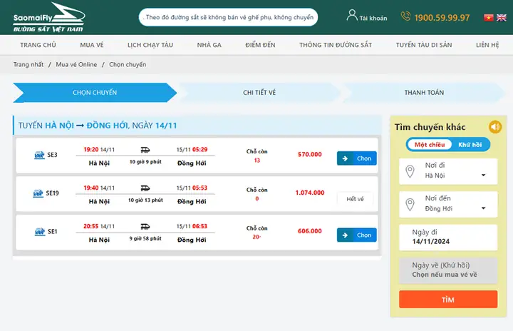 Mua Vé Tàu Hà Nội → Đồng Hới: Giá Vé, Lịch Chạy, Cách Đặt Nhanh Và Tiện Lợi