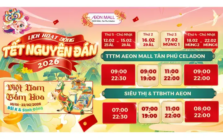 Cập Nhật Giờ Mở Cửa Aeon Mall Tân Phú Chi Tiết Theo Ngày Thường Và Cuối Tuần Cập Nhật Giờ Mở Cửa Aeon Mall Tân Phú Chi Tiết Theo Ngày Thường Và Cuối Tuần