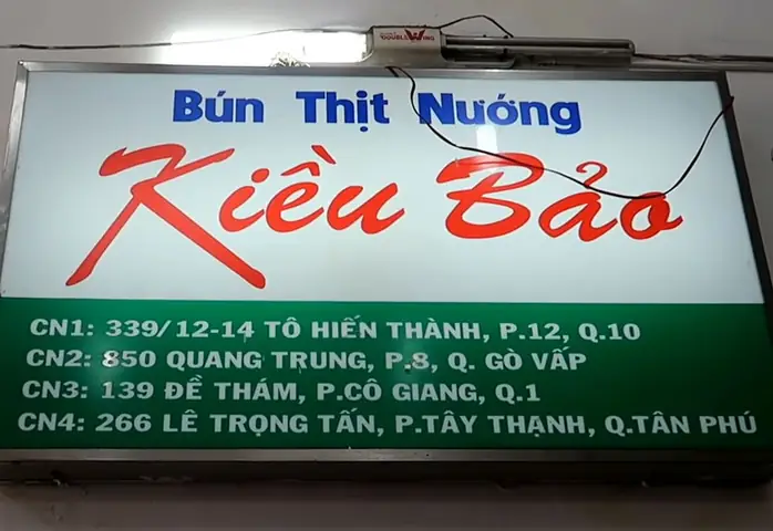 Bún Thịt Nướng Kiều Bảo Quận 1: Địa Chỉ, Giá, Cách Đặt Hàng
