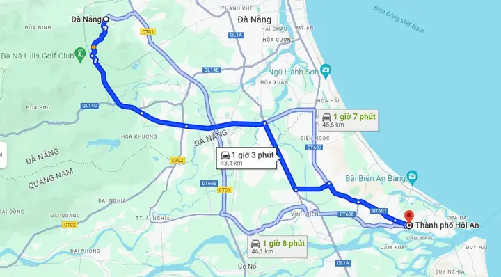 Từ Đà Nẵng Đi Hội An Bao Nhiêu Km Và Các Cách Di Chuyển Phổ Biến Cho Du Khách