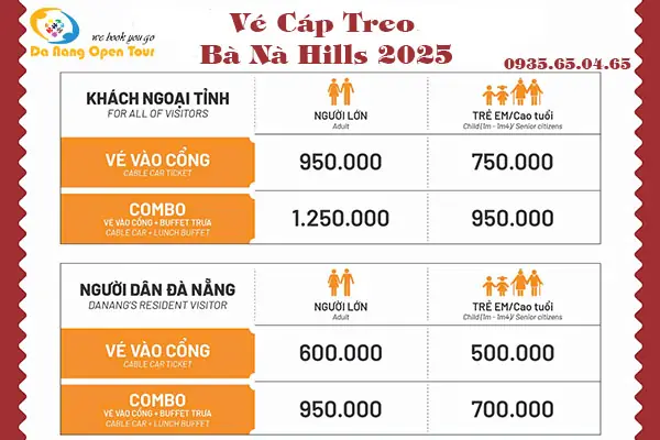 Cập Nhật Giá Vé Bà Nà Hills Hôm Nay Cho Du Khách: Bảng Giá Cáp Treo & Combo Mới Nhất