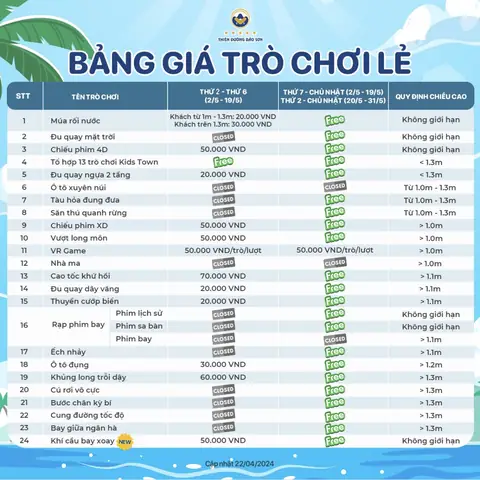 Bảng Giá Vé Vào Công Viên Thiên Đường Bảo Sơn 2026: Chi Tiết Mức Phí, Ưu Đãi Và Lưu Ý