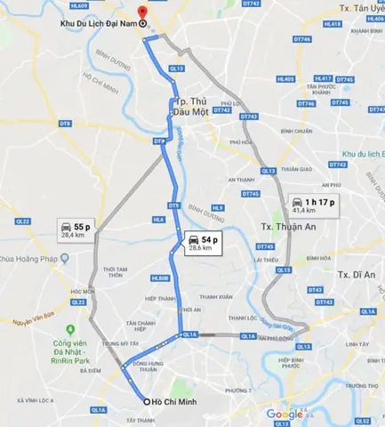 Giải Đáp Khu Du Lịch Đại Nam Cách Sài Gòn Bao Xa Và Hướng Dẫn Di Chuyển Chi Tiết