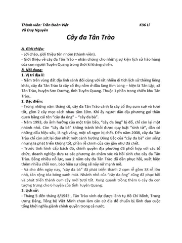 Thuyết Minh Về Cây Đa Tân Trào: Biểu Tượng Lịch Sử Cách Mạng Tại Tuyên Quang Thuyết Minh Về Cây Đa Tân Trào: Biểu Tượng Lịch Sử Cách Mạng Tại Tuyên Quang
